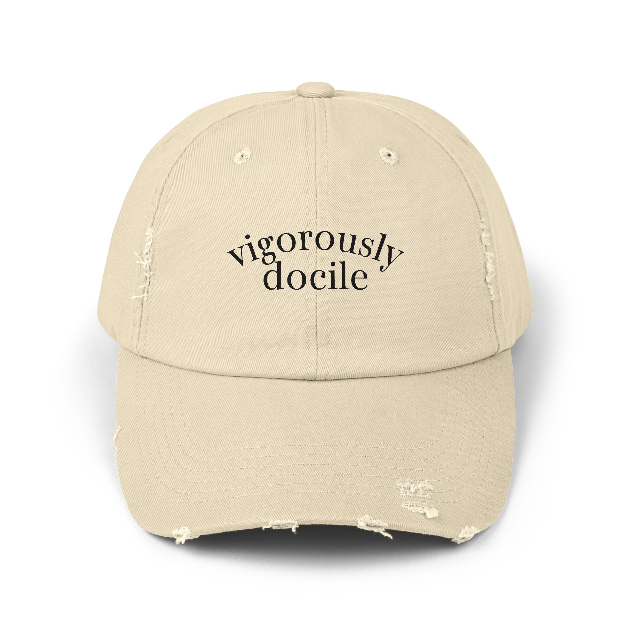 'Vigorously Docile' Embroidered Baseball Hat