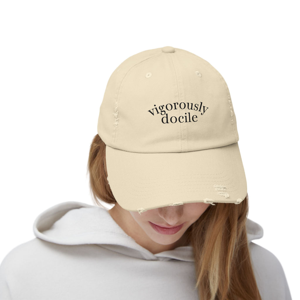 'Vigorously Docile' Embroidered Baseball Hat